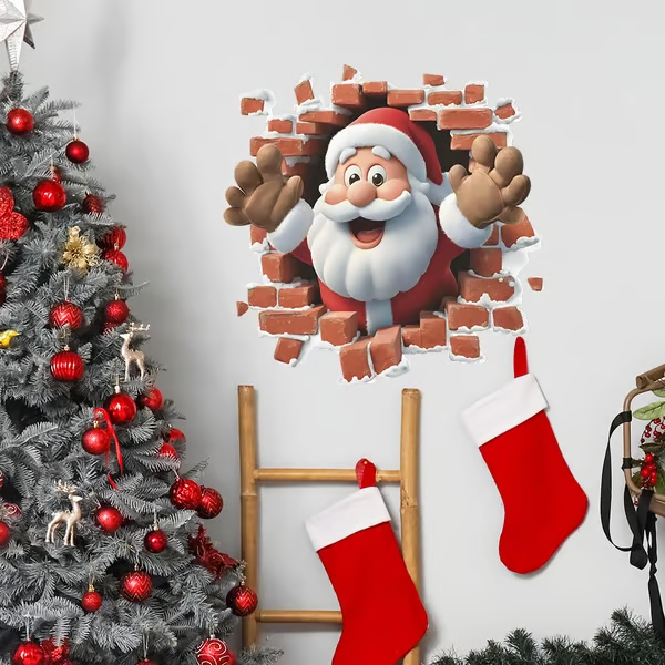 "Santa's Breaking In!" Christmas Wall Sticker š
Funny Holiday Decor for Home š