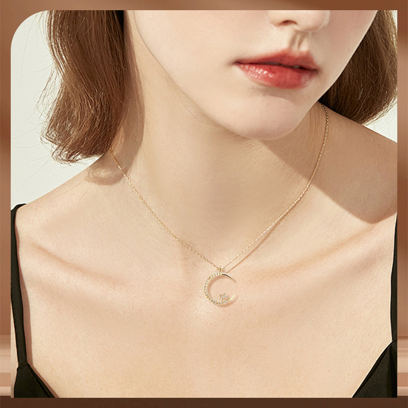 ??Bright Night: Moon Star Necklace