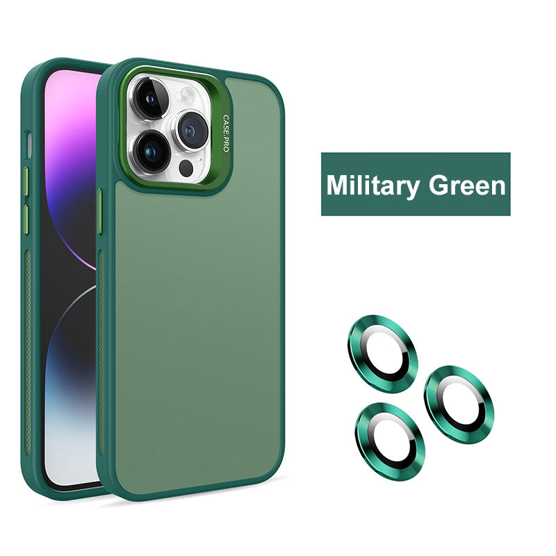 Translucent Frosted Metal Lens Frame Holder Mobile Phone Case