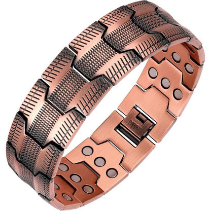 Men’s Must-Have Accessory! 3-pack magnetic copper bracelets—99.99% pure copper, 3500 Gauss magnets for daily use. Adjustable to your fit, adds a sharp touch to any outfit. Get yours fast! 🧲👔💨