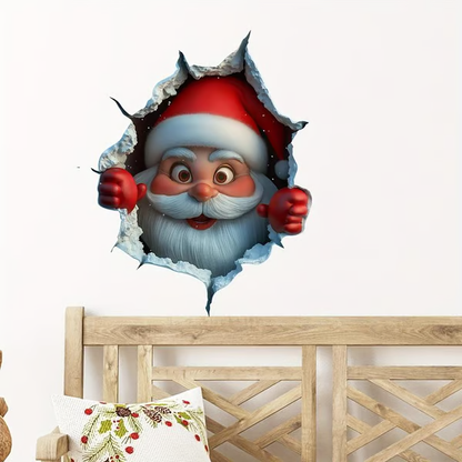 "Santa's Breaking In!" Christmas Wall Sticker 🎅 Funny Holiday Decor for Home 🎄