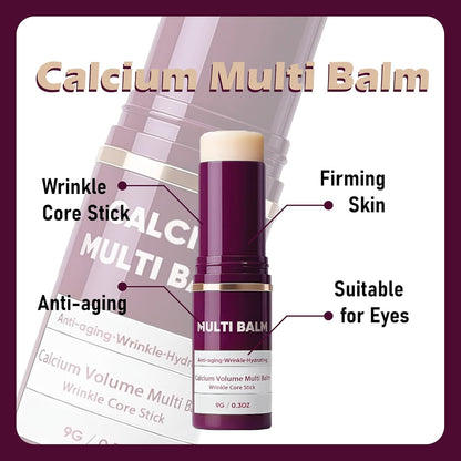 HOT SALE 43% OFF🔥Calcium Multi Balm, Wrinkle Core Stick, Korean Collagen Moisturing Stick, Anti-aging, Hydrating, Almond & Vitamin E for Lip Balm Eye Cream Neck