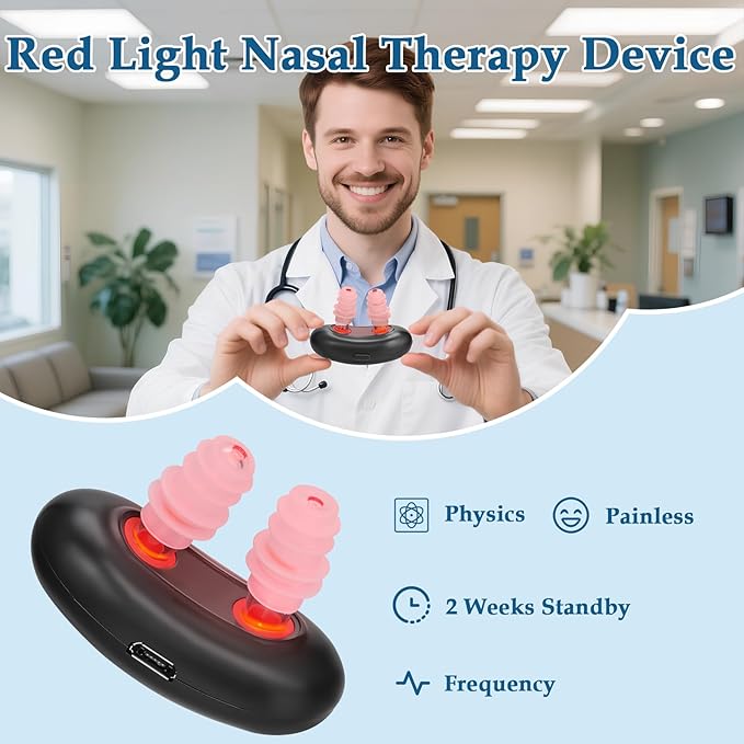 ⏰ HURRY! Flash Sale:Red Light Nasal Therapy Device, Portable Red Light Therapy for Nose