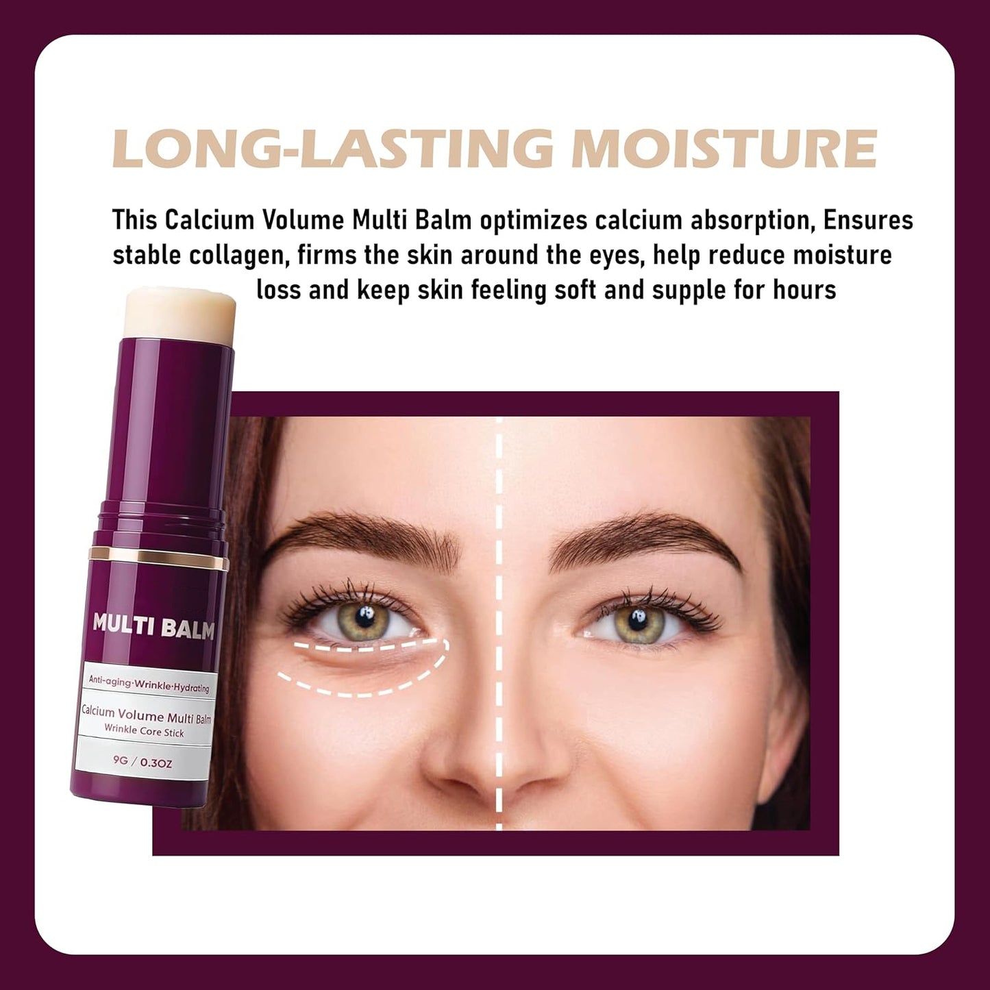 HOT SALE 43% OFF🔥Calcium Multi Balm, Wrinkle Core Stick, Korean Collagen Moisturing Stick, Anti-aging, Hydrating, Almond & Vitamin E for Lip Balm Eye Cream Neck