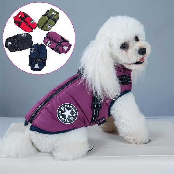 🐕Waterproof Winter Dog Jacket with Built-in Harness