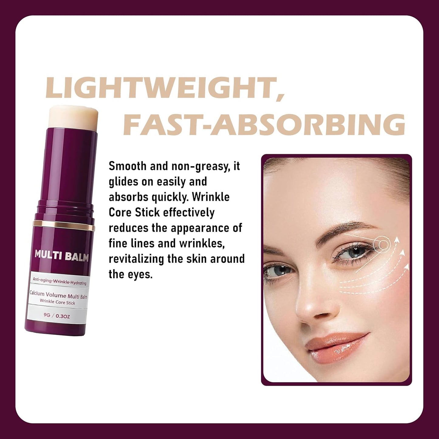 HOT SALE 43% OFF🔥Calcium Multi Balm, Wrinkle Core Stick, Korean Collagen Moisturing Stick, Anti-aging, Hydrating, Almond & Vitamin E for Lip Balm Eye Cream Neck