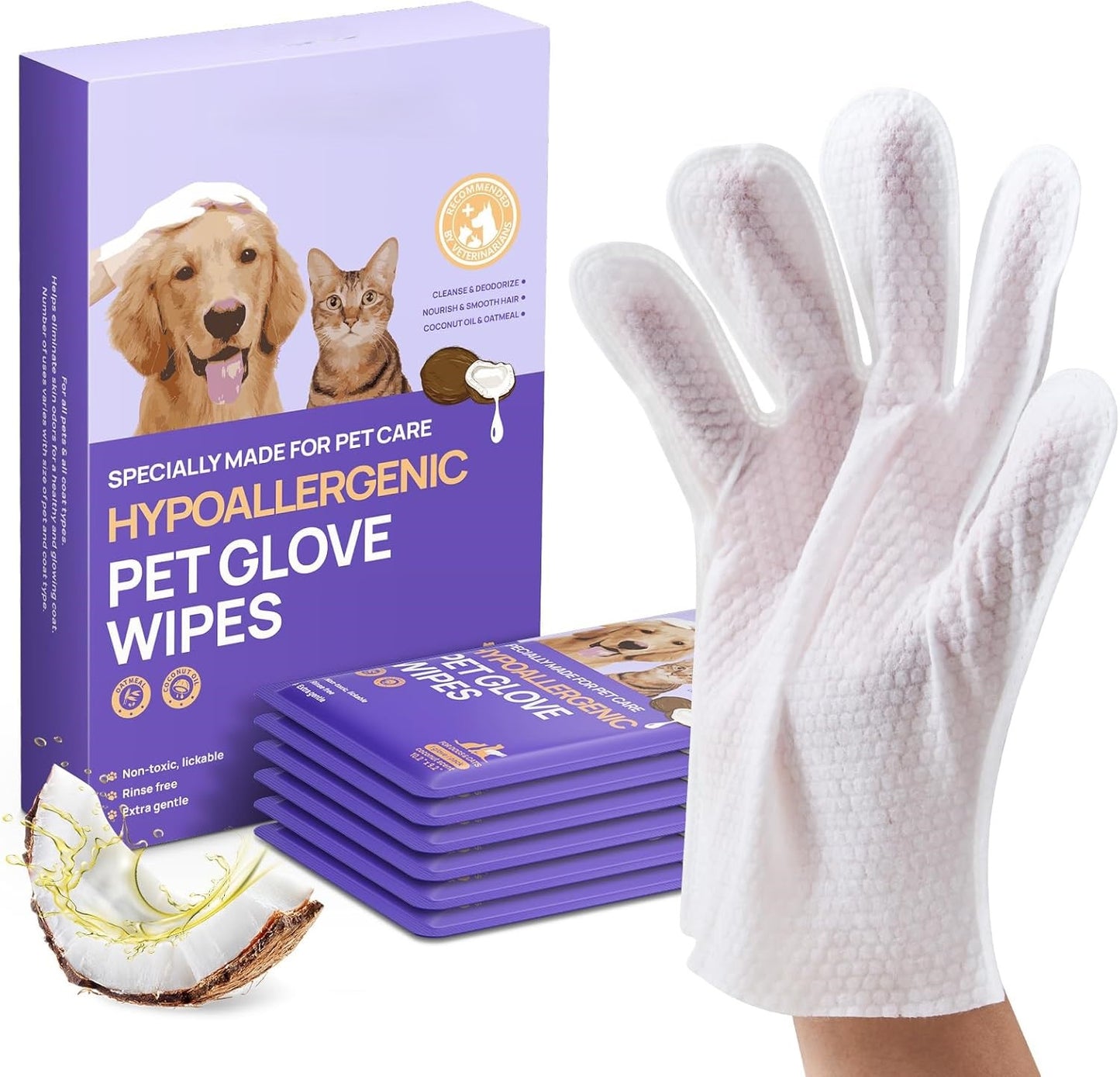 📣⚡⚡Super 50% discount🌈PET Cleaning Deodorizing Glove Wipes for Dogs🐶 Cats🐱