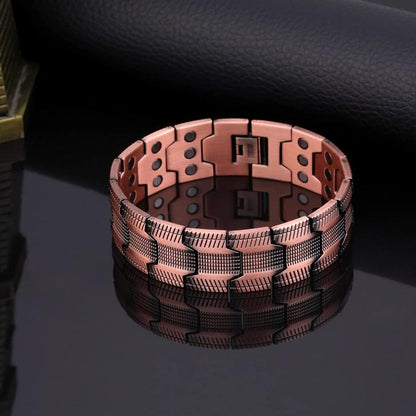 Men’s Must-Have Accessory! 3-pack magnetic copper bracelets—99.99% pure copper, 3500 Gauss magnets for daily use. Adjustable to your fit, adds a sharp touch to any outfit. Get yours fast! 🧲👔💨