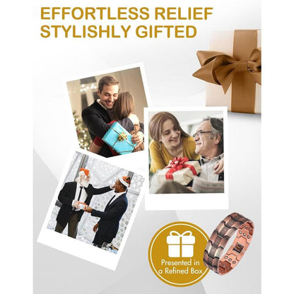 Men’s Must-Have Accessory! 3-pack magnetic copper bracelets—99.99% pure copper, 3500 Gauss magnets for daily use. Adjustable to your fit, adds a sharp touch to any outfit. Get yours fast! 🧲👔💨