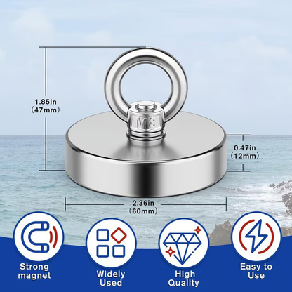 🧲Fishing Magnet: 260LBS Super Strong Neodymium Magnet for Epic Treasure Hunting 🧐