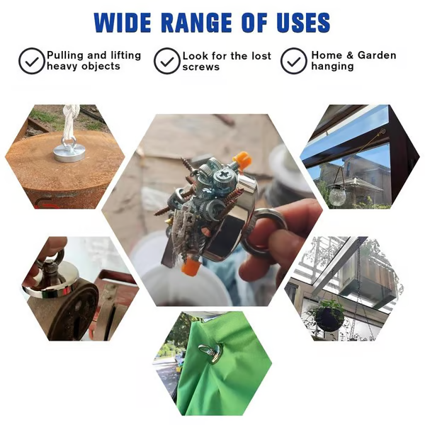 🧲Fishing Magnet: 260LBS Super Strong Neodymium Magnet for Epic Treasure Hunting 🧐